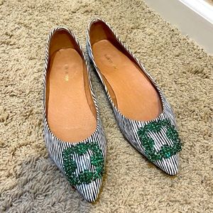 All Black Pointy Flats with Embellishment 38